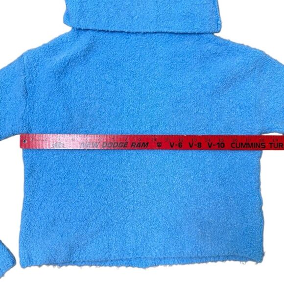 Free People Stormy Cowl Neck Pullover Sweater Women’s Size XS Blue Wool Blend - Picture 5 of 7